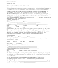 an application form for a job